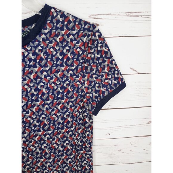 Lauren Ralph Lauren Navy Red Geometric Women's‎ Size Medium Top - Picture 4 of 8